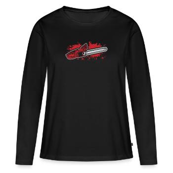 lumberjack - Women's Premium Organic Long Sleeve Shirt - black - Front - Julia (174cm)