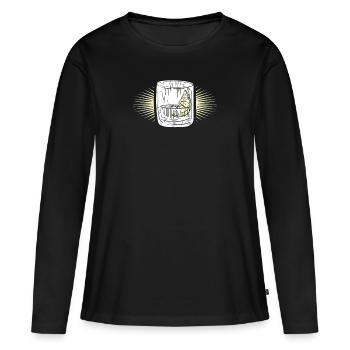 Gin - T-shirt manches longues Premium bio Femme - noir - Devant - Julia (174cm)