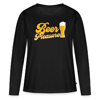 Bière Tente à bière - T-shirt manches longues Premium bio Femme - noir - Devant - Julia (174cm)