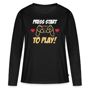 Controller Spielkonsole Start - Frauen Premium Bio Langarmshirt - Schwarz - Vorne - Julia (174cm)