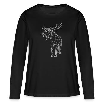 Polygone d'orignal - T-shirt manches longues Premium bio Femme - noir - Devant - Julia (174cm)