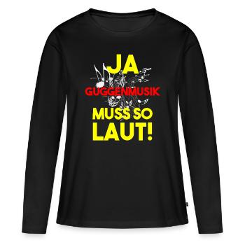 Guggenmusik Guggenmusiker Kostüm Narren Musiker - Frauen Premium Bio Langarmshirt - Schwarz - Vorne - Julia (174cm)