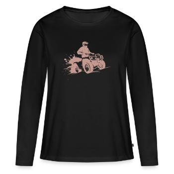 Quad - T-shirt manches longues Premium bio Femme - noir - Devant - Julia (174cm)
