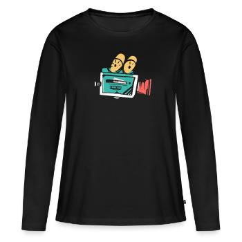cinéma - T-shirt manches longues Premium bio Femme - noir - Devant - Julia (174cm)