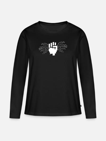 Admin - Frauen Premium Bio Langarmshirt - Schwarz