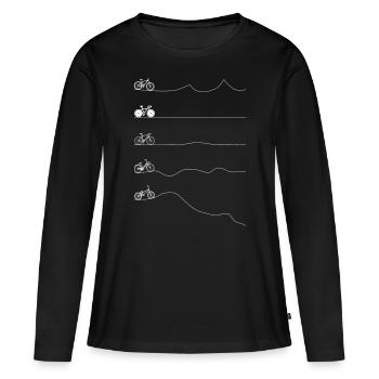 Biker Typen - Frauen Premium Bio Langarmshirt - Schwarz - Vorne - Julia (174cm)