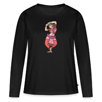 Danseur - T-shirt manches longues Premium bio Femme - noir - Devant - Julia (174cm)