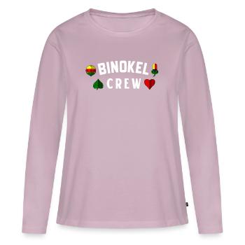 Jumelles Crew Card Game Jumelles Benoggel - T-shirt manches longues Premium bio Femme - rose poudré - Devant - Julia (174cm)