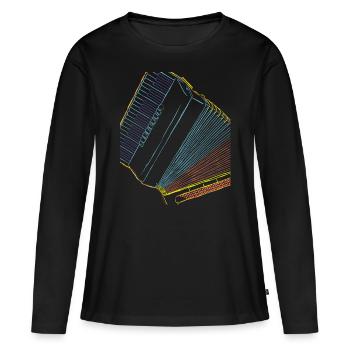 Akkordeon Musiker Geschenk für Musiker - Frauen Premium Bio Langarmshirt - Schwarz - Vorne - Julia (174cm)