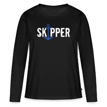 Skipper - T-shirt manches longues Premium bio Femme - noir - Devant - Julia (174cm)