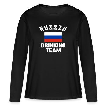 Russie Équipe Russie URSS Russe Russes Russes - T-shirt manches longues Premium bio Femme - noir - Devant - Julia (174cm)