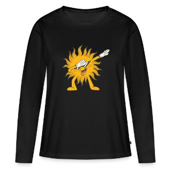 Tamponner le soleil - T-shirt manches longues Premium bio Femme - noir - Devant - Julia (174cm)