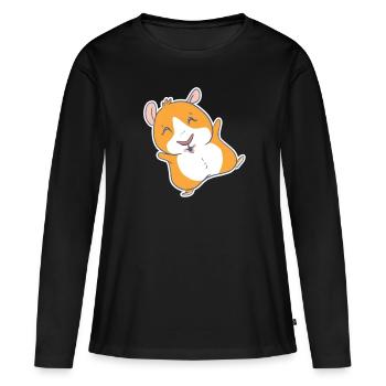 Cochon d'Inde - T-shirt manches longues Premium bio Femme - noir - Devant - Julia (174cm)