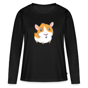 Cochon d'Inde - T-shirt manches longues Premium bio Femme - noir - Devant - Julia (174cm)