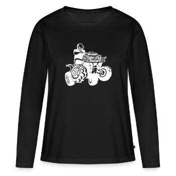 Quad - T-shirt manches longues Premium bio Femme - noir - Devant - Julia (174cm)