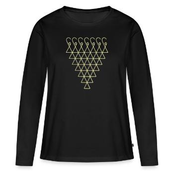 Saraswati Yantra - T-shirt manches longues Premium bio Femme - noir - Devant - Julia (174cm)