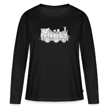 train - T-shirt manches longues Premium bio Femme - noir - Devant - Julia (174cm)