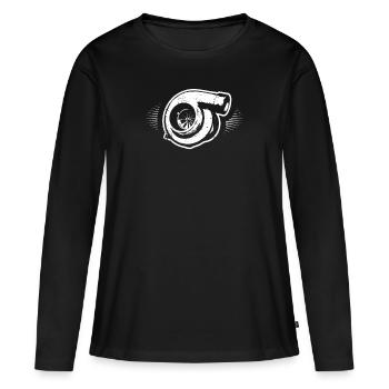 turbo - T-shirt manches longues Premium bio Femme - noir - Devant - Julia (174cm)