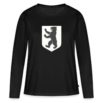 Berlin - Women's Premium Organic Long Sleeve Shirt - black - Front - Julia (174cm)