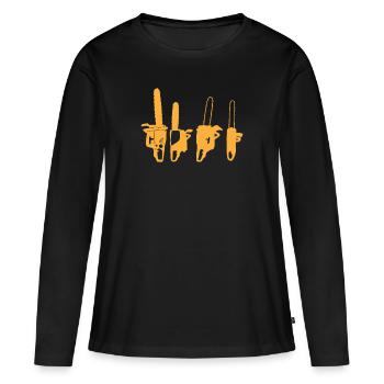 lumberjack - Women's Premium Organic Long Sleeve Shirt - black - Front - Julia (174cm)