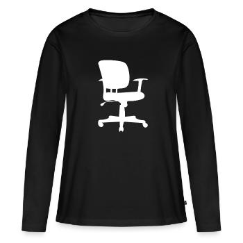Bureau - T-shirt manches longues Premium bio Femme - noir - Devant - Julia (174cm)