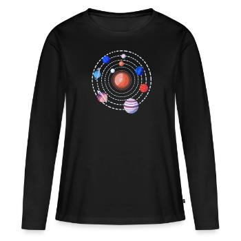 Solar system planets - Women's Premium Organic Long Sleeve Shirt - black - Front - Julia (174cm)