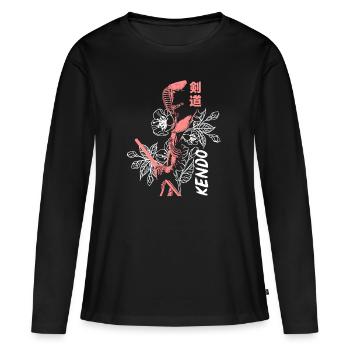 Filles de Kendo - T-shirt manches longues Premium bio Femme - noir - Devant - Julia (174cm)