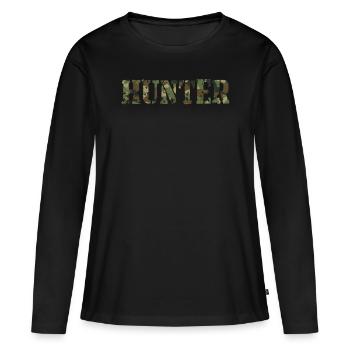 chasseur - T-shirt manches longues Premium bio Femme - noir - Devant - Julia (174cm)