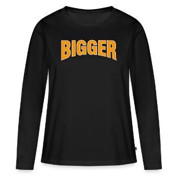 Musculation plus grande - T-shirt manches longues Premium bio Femme - noir - Devant - Julia (174cm)