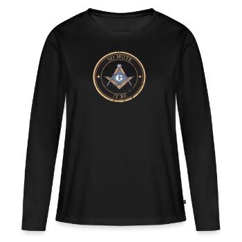 Design maçonnique Beau franc-maçonnique - T-shirt manches longues Premium bio Femme - noir - Devant - Julia (174cm)