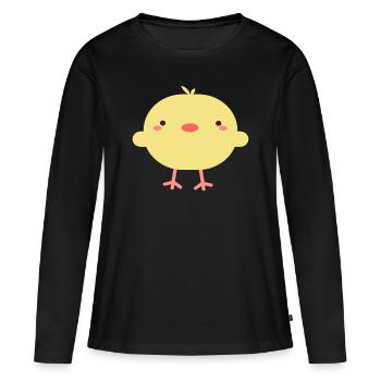 le poussin - T-shirt manches longues Premium bio Femme - noir - Devant - Julia (174cm)