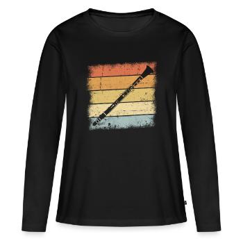 clarinette - T-shirt manches longues Premium bio Femme - noir - Devant - Julia (174cm)