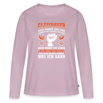 Gleisbauer Ehre Und Stolz Gleisbau Bauarbeiter - Frauen Premium Bio Langarmshirt - Altrosa - Vorne - Julia (174cm)