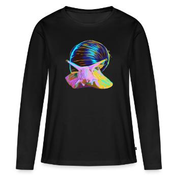 Splash Escargot - T-shirt manches longues Premium bio Femme - noir - Devant - Julia (174cm)