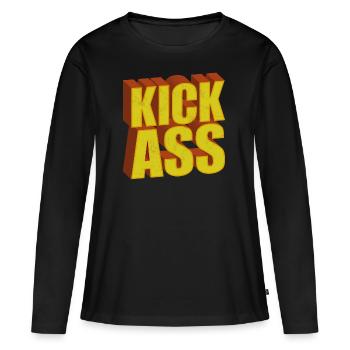 Déchirer, foutre une branlée - T-shirt manches longues Premium bio Femme - noir - Devant - Julia (174cm)
