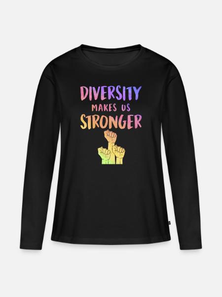 Diversity - Frauen Premium Bio Langarmshirt - Schwarz