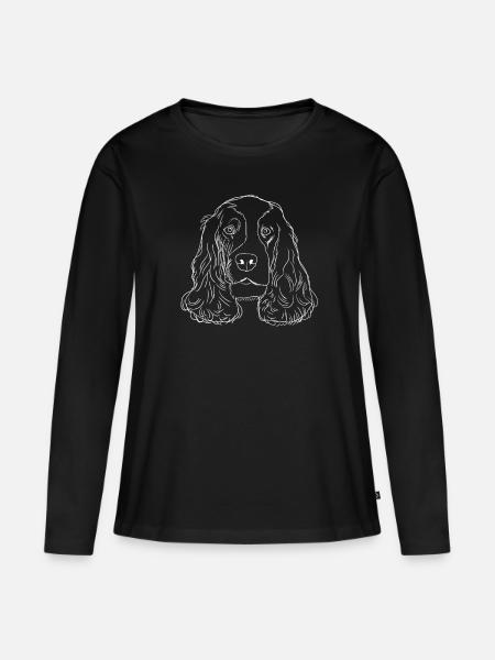 English Cocker Spaniel Hund - Frauen Premium Bio Langarmshirt - Schwarz