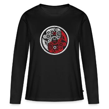 Tournevis ingénieur mécanicien Yin Yang Harmony - T-shirt manches longues Premium bio Femme - noir - Devant - Julia (174cm)