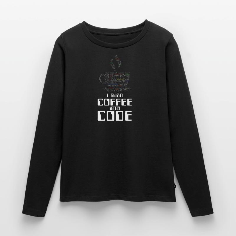 Je transforme le café en cadeau HTML de codage de codeur de code T-shirt manches longues Premium bio Femme