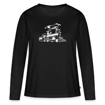 Modelleisenbahn - Frauen Premium Bio Langarmshirt - Schwarz - Vorne - Julia (174cm)