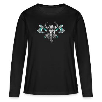 Wikinger - Frauen Premium Bio Langarmshirt - Schwarz - Vorne - Julia (174cm)