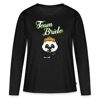 Fête de poule m. Panda, ours panda - T-shirt manches longues Premium bio Femme - noir - Devant - Julia (174cm)