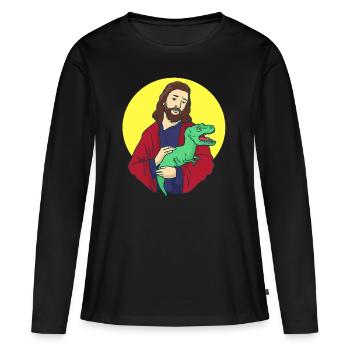 Jésus Christ - T-shirt manches longues Premium bio Femme - noir - Devant - Julia (174cm)