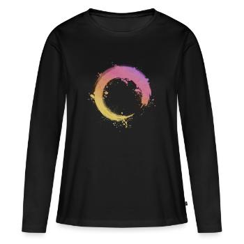 Cercle zen - T-shirt manches longues Premium bio Femme - noir - Devant - Julia (174cm)