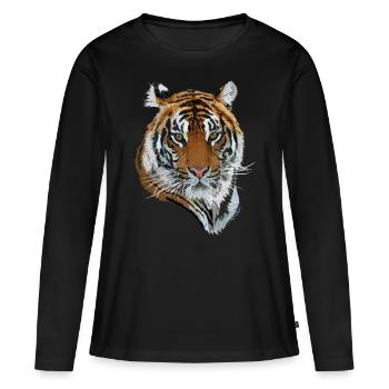 tigre du Bengale - T-shirt manches longues Premium bio Femme - noir - Devant - Julia (174cm)