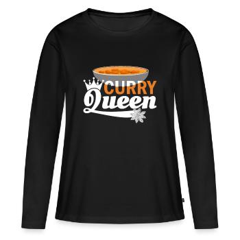 Curry Queen Indian Food India Riz - T-shirt manches longues Premium bio Femme - noir - Devant - Julia (174cm)