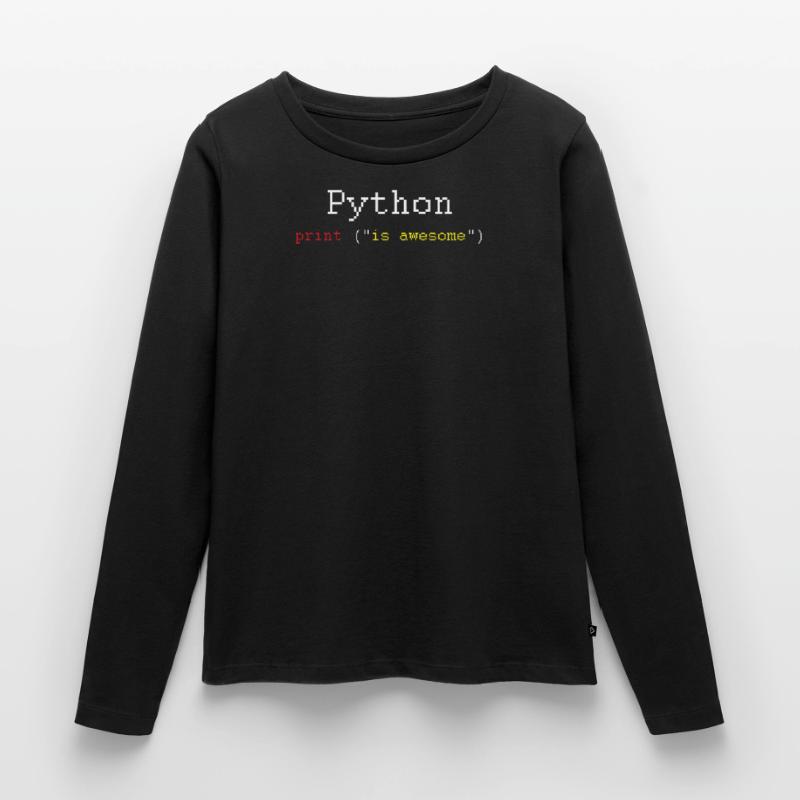 Cadeau de programmeur de codage de codeur de langage HTML Python T-shirt manches longues Premium bio Femme