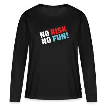 Aucun risque pas de plaisir! - T-shirt manches longues Premium bio Femme - noir - Devant - Julia (174cm)