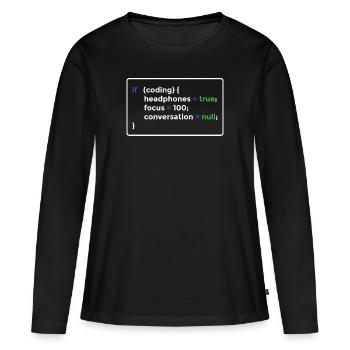 Programmer programming - Women's Premium Organic Long Sleeve Shirt - black - Front - Julia (174cm)