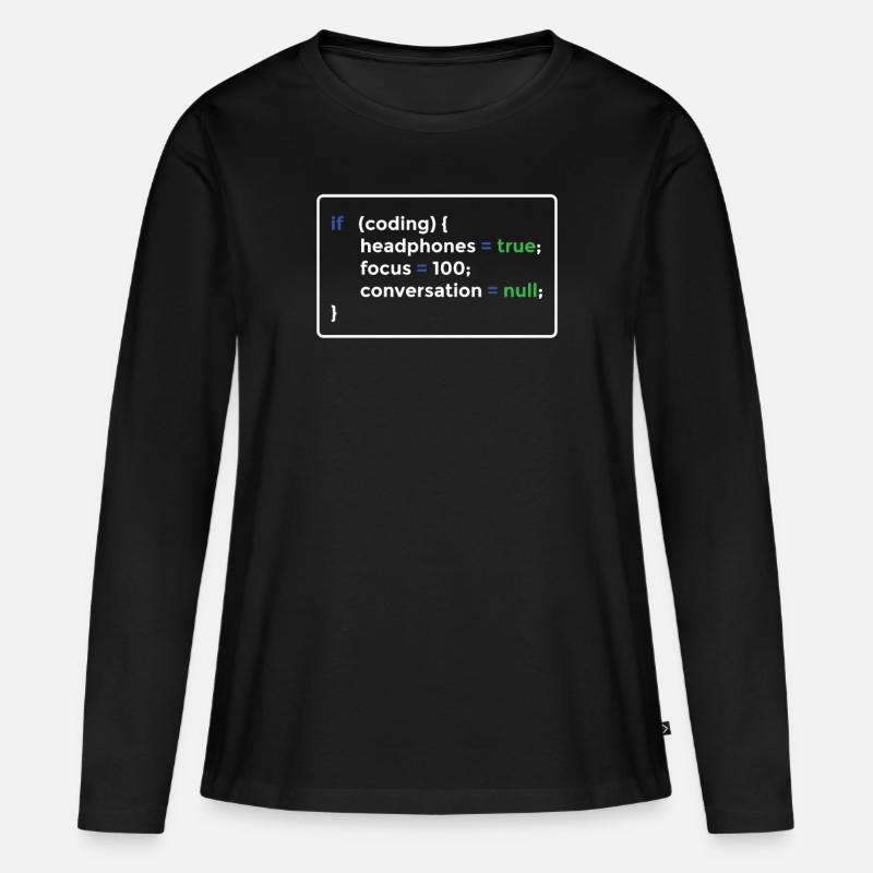 Programmierer Programmieren - Frauen Premium Bio Langarmshirt - Schwarz